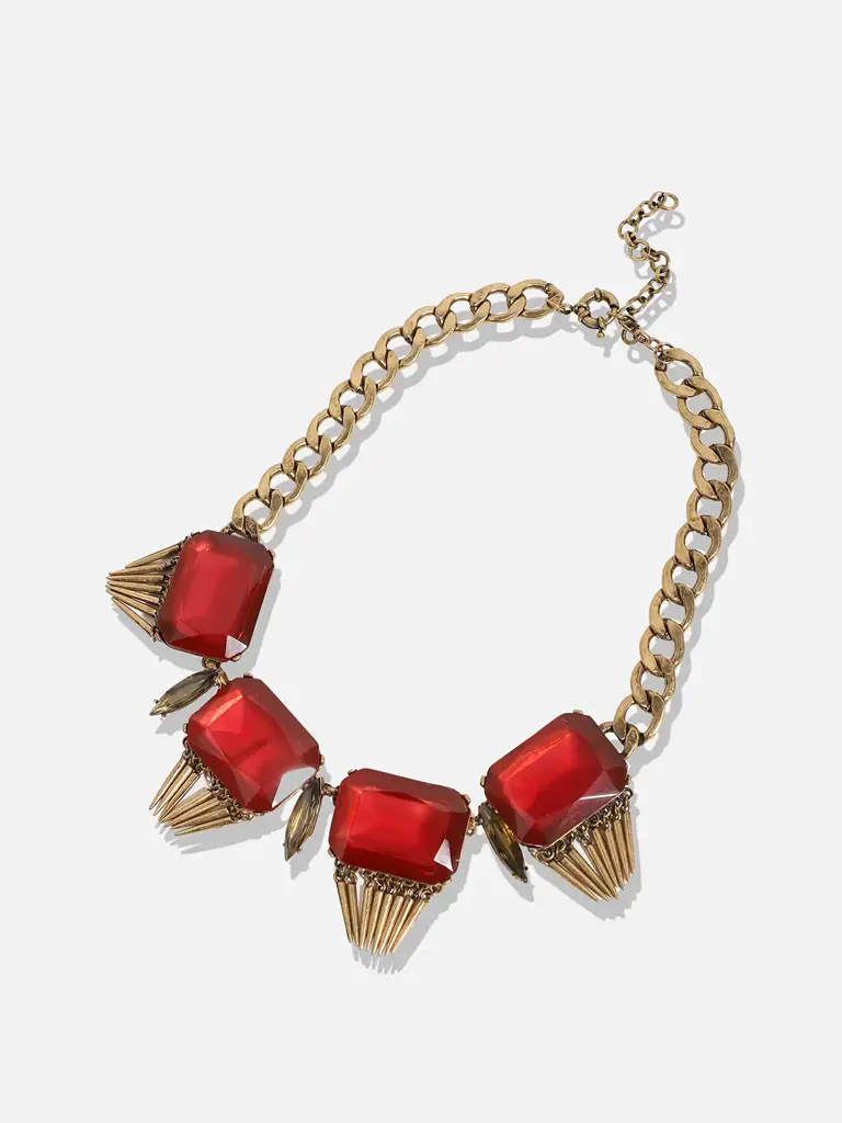 Emaline-Ruby Red Gold Plated Necklace : SOHNCK3536