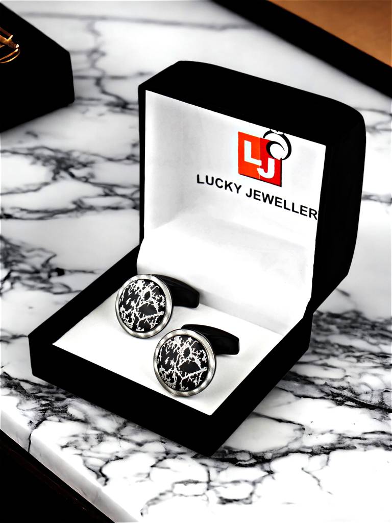 Men Jewellery Sleeve - Cuff Shirt Button, Blazer Cufflinks Pair Set For Men : 260-CHC4-1085-BL