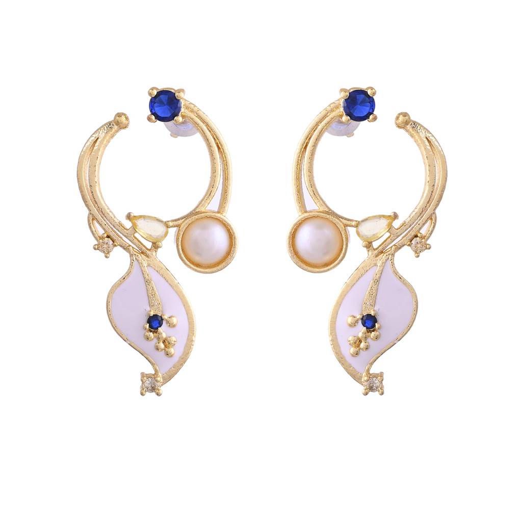 Flower Fantasy Pure Elegance Pearl Petal Earrings : 8905124528800