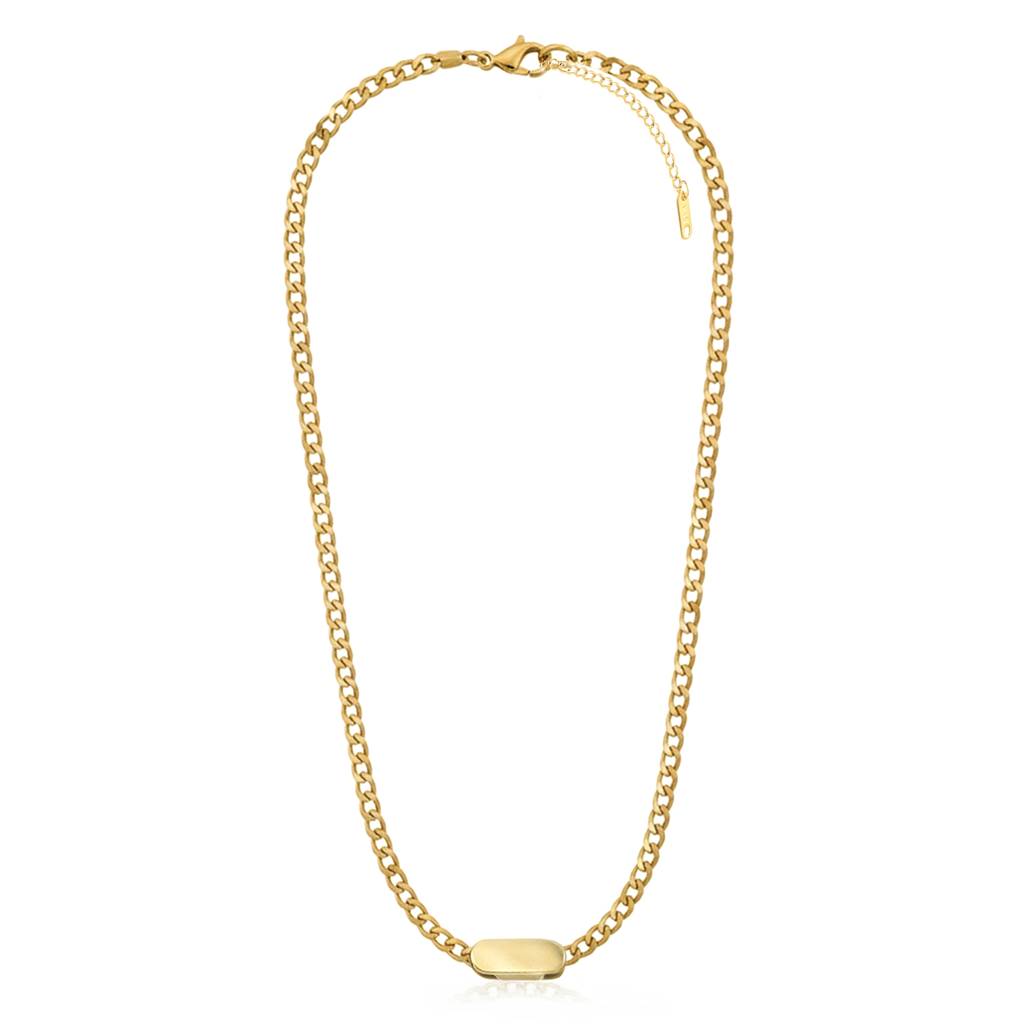 Gold Plated Cuban Link Chain Necklace Fashion Jewellery For Men & Boys : PX9CH181G