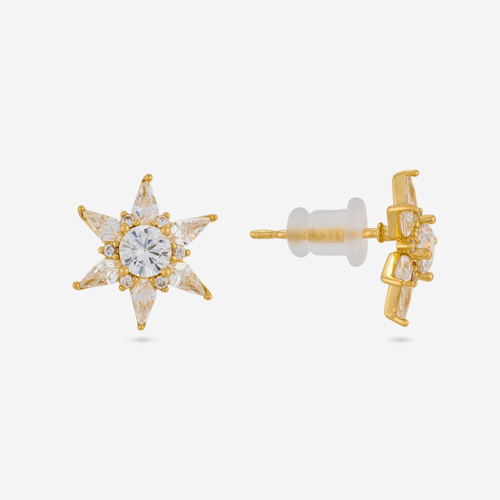White Gold - Plated Casual Wear Trendy Zircon Earring - 460368 : 460368