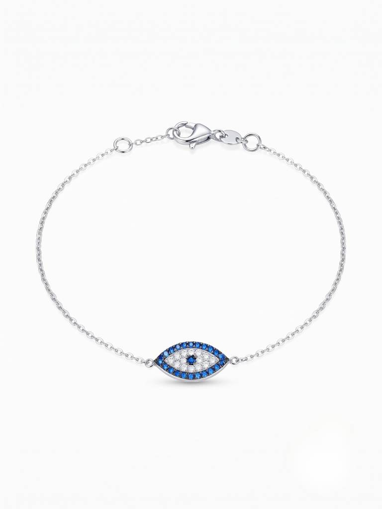 925 Silver Sapphire Gaze Bracelet For Women : BR-86