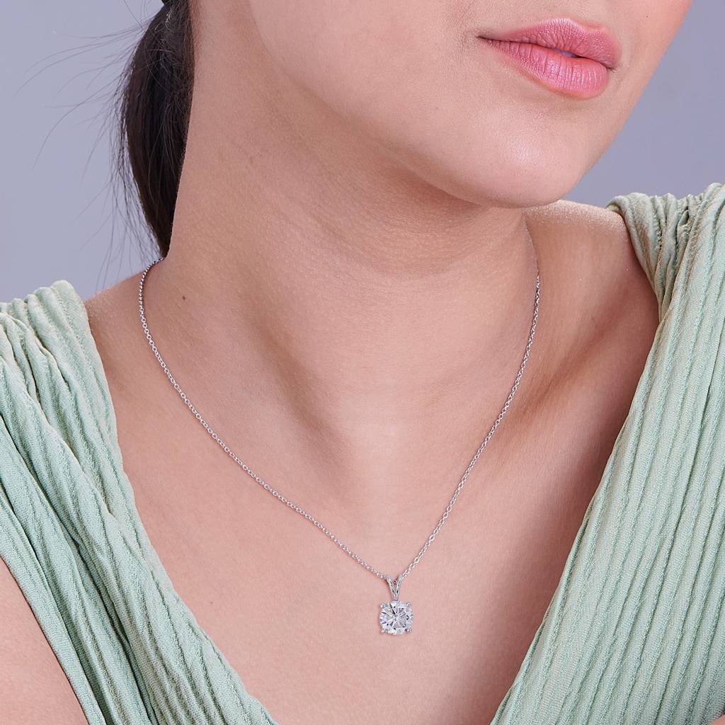 Zircon Solitaire Classic 925 Sterling Silver Pendant(Without Chain) : NPWW00100041