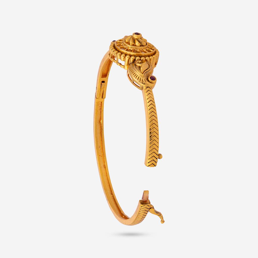 Ruby Gold - Plated Festive Antique Kada - 447778 : 447778