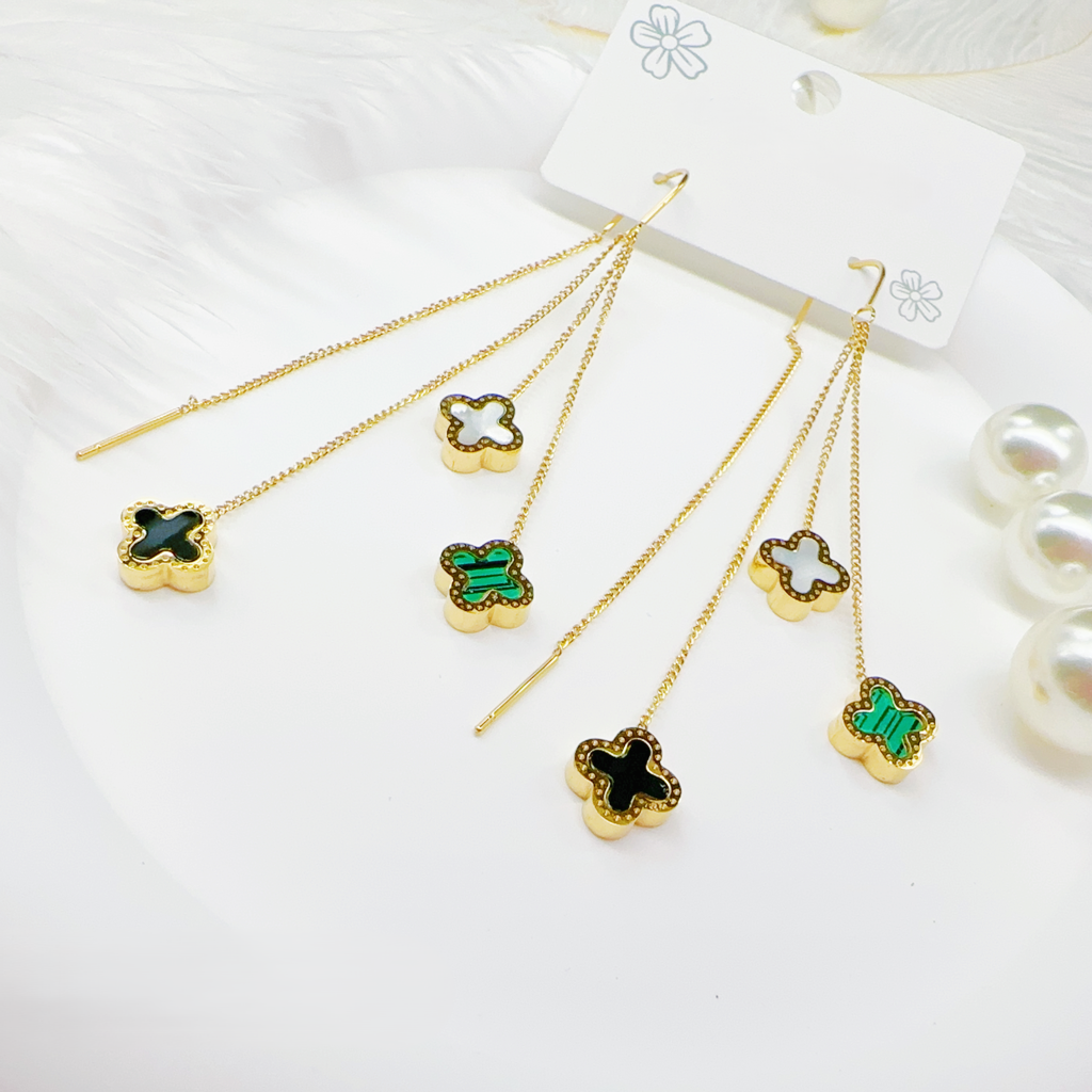Clover Threader Earrings : ES14992-G-ML