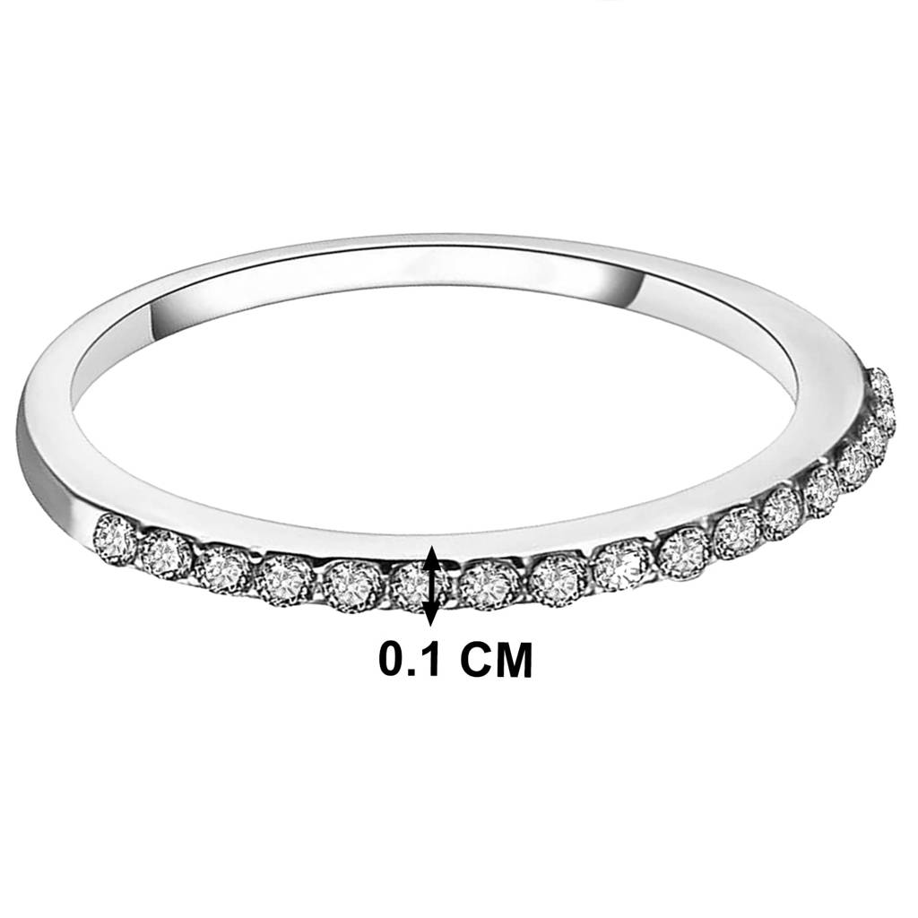 American Diamond Studded Silver Plated Eternity Ring Fashion Stylish Jewellery Gift For Girls & Women (Px8R129S-7 : PX8R129S-7