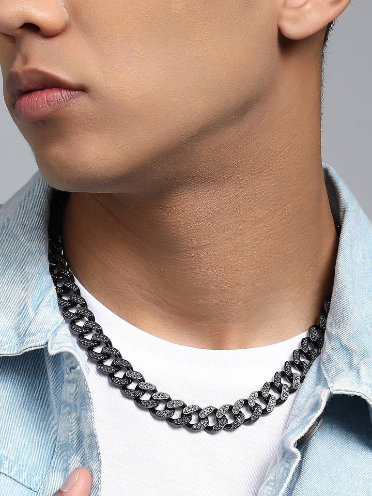 Men'S The Bijou Chain Necklace - Midnight Black : FANC1191