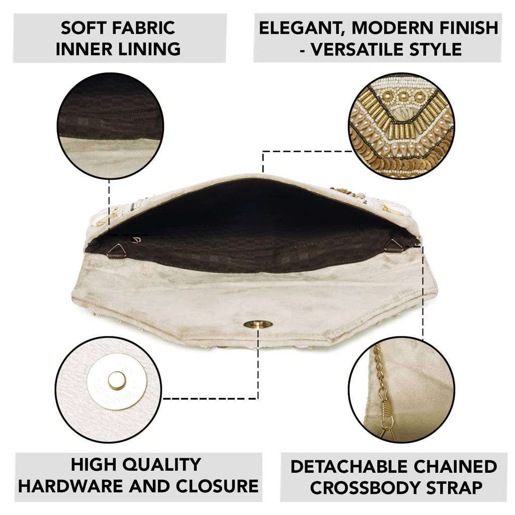Clutch Purses For Women Handmade Evening Sling Handbag Stylish Bridal Fashion Clutch Bag For Girls (C156G) : C156G
