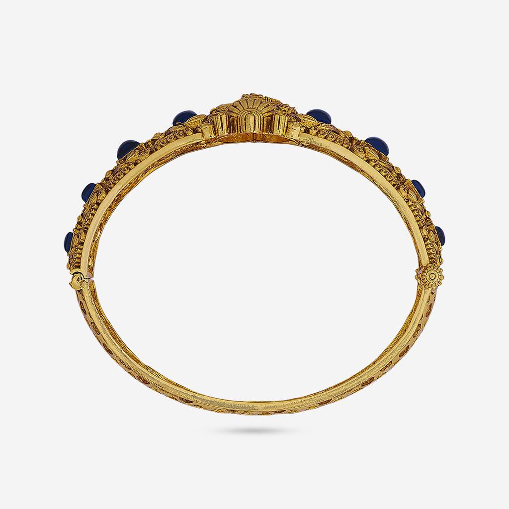 Sapphire Gold - Plated Bridesmaid Antique Kada - 442864 : 442864
