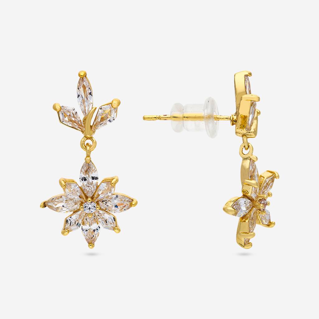 White Gold - Plated Casual Wear Trendy Zircon Earring - 460402 : 460402