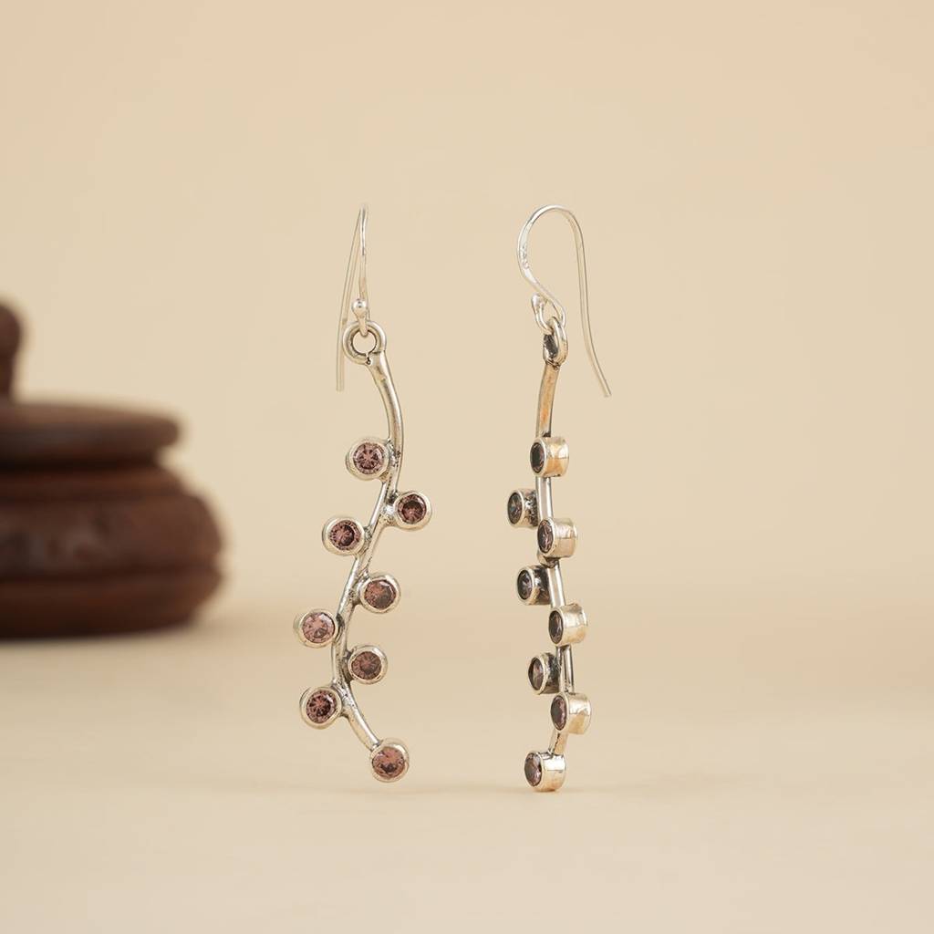 Wave Silver Drop Earrings : SSE938