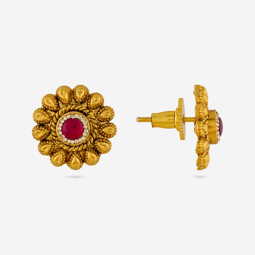 Ruby Gold - Plated Festive Antique Earring - 449335 : 449335