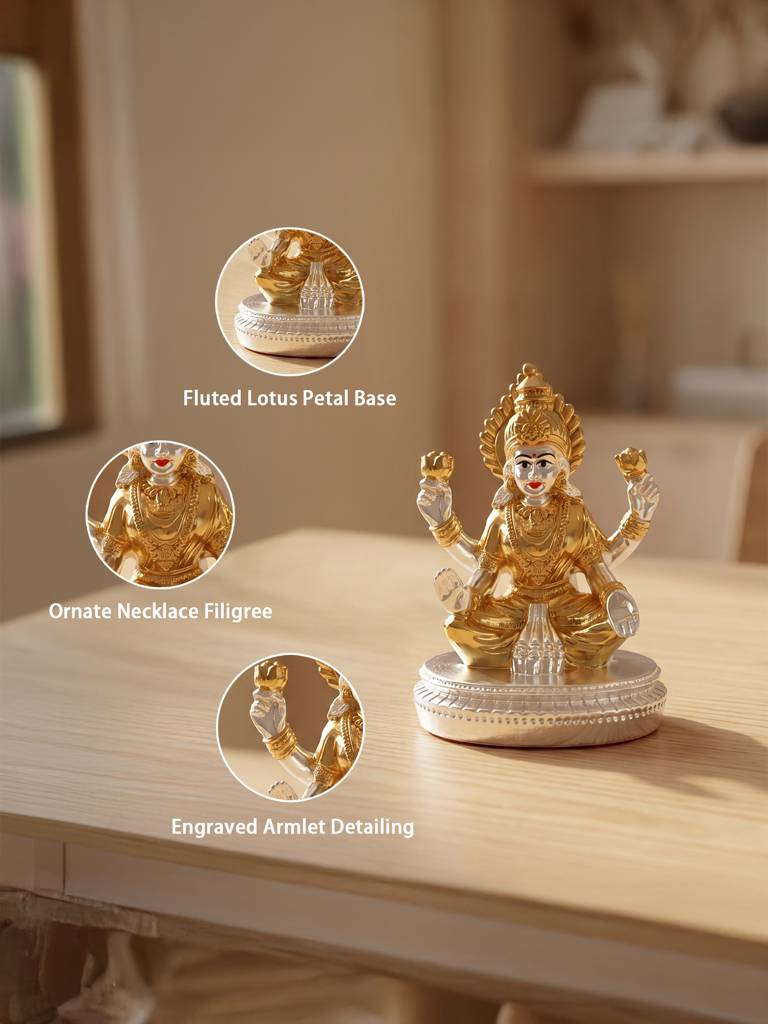 24K Gold Plated Lakshmi Idol : HTGFT473