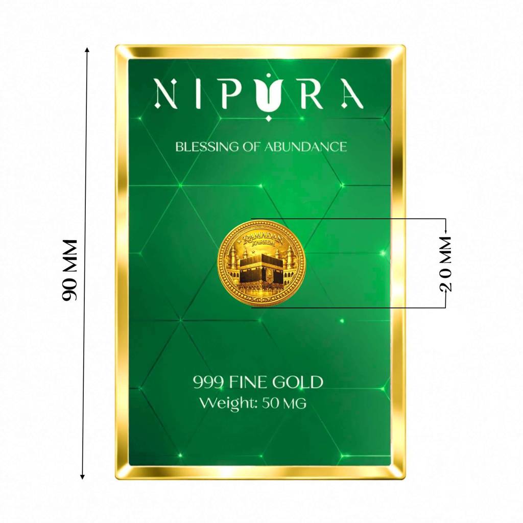 24Kt 999 Pure Gold Coin Ramadan Kareem Gift | 50Mg : NGCB01026004