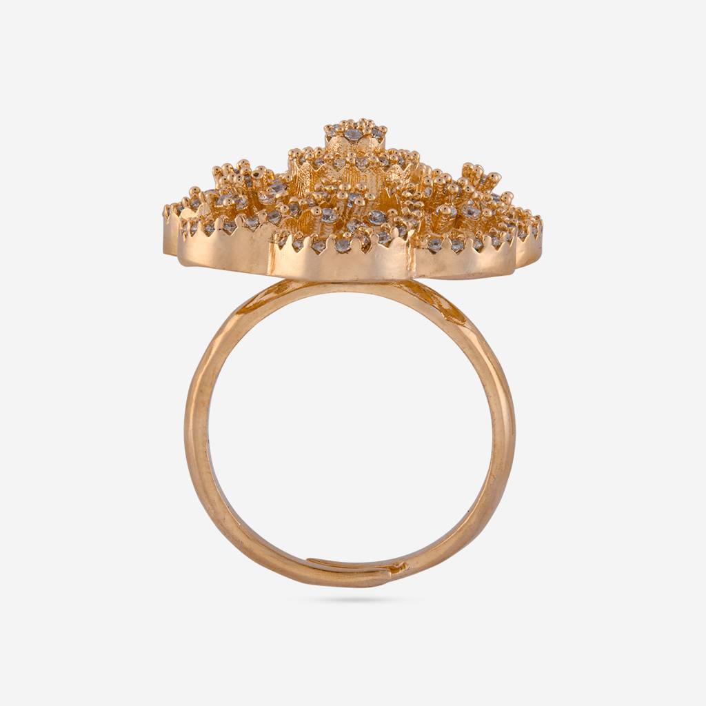 White Gold - Plated Party Wear Zircon Finger Ring - 462366 : 462366