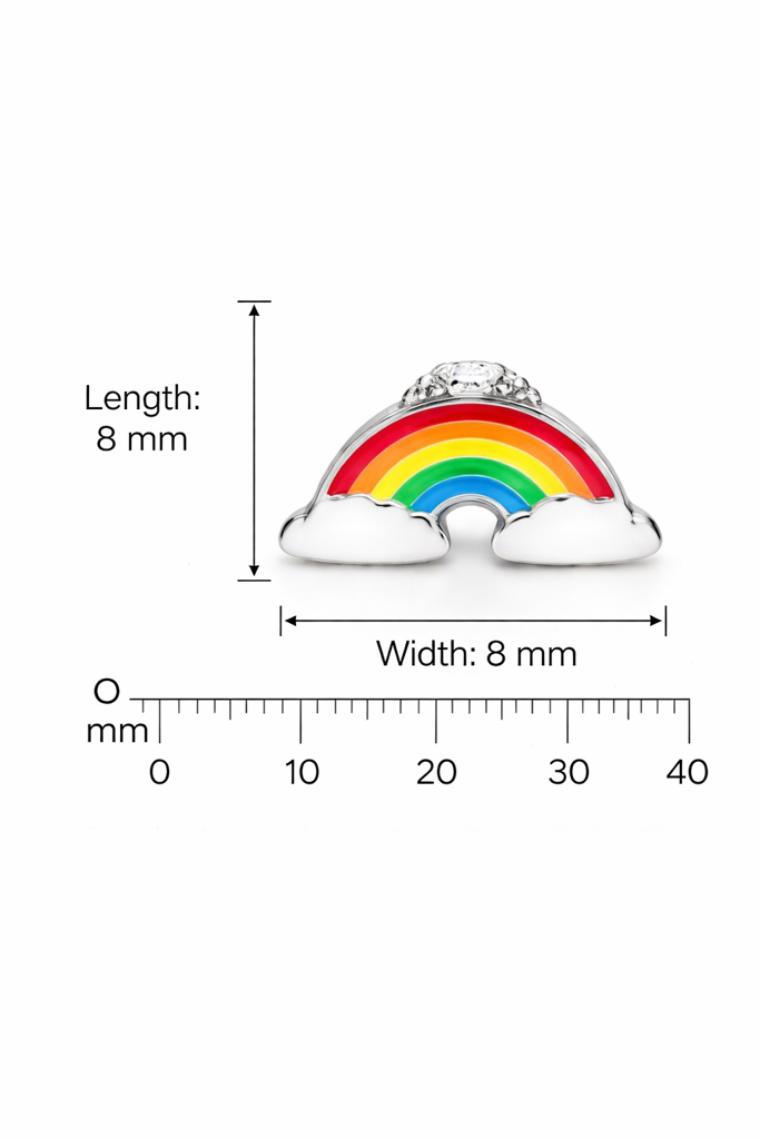 Rainbow Cloud Stud Earrings-92.5 Silver : SSG-25-RE