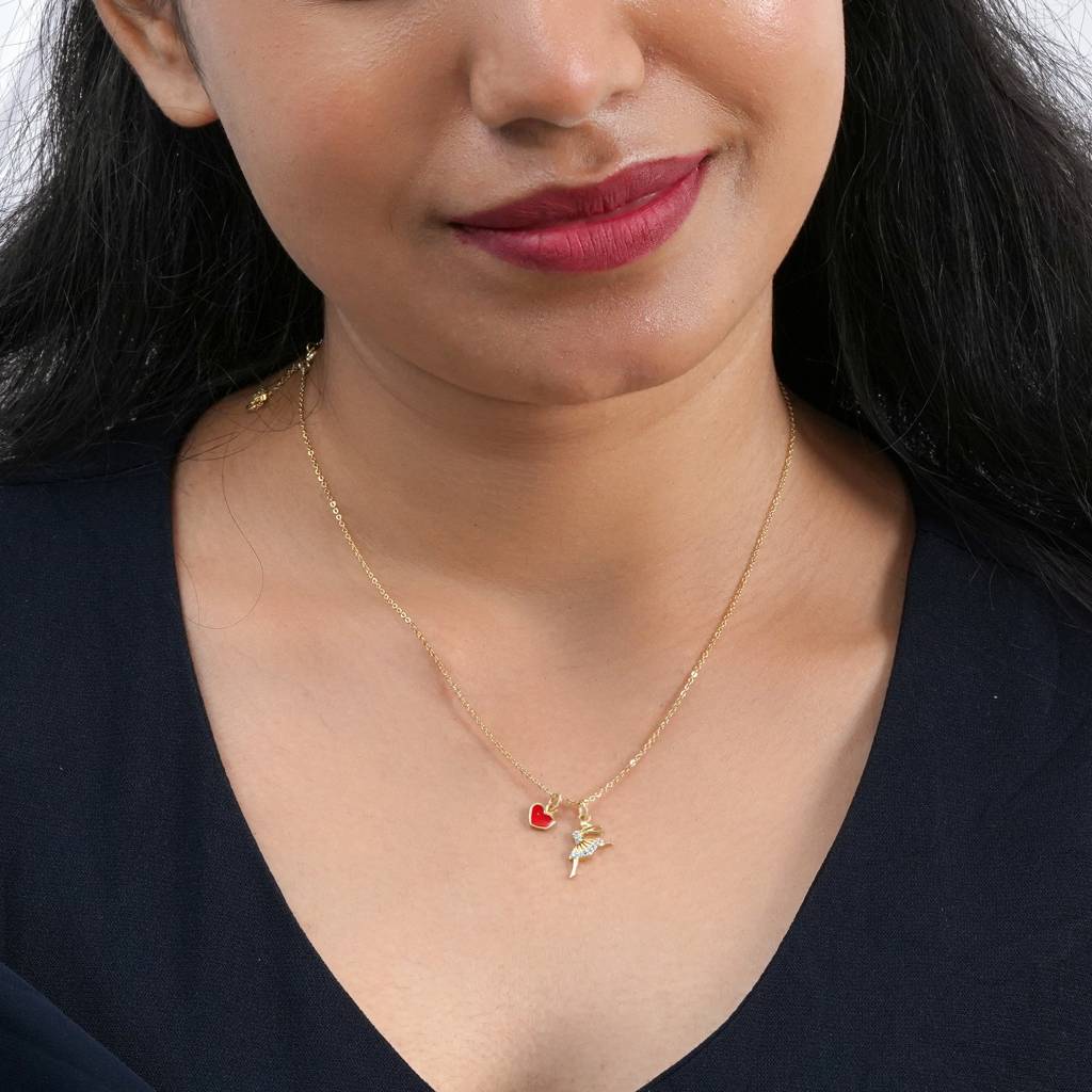 Golden Ballerina Heart Pendant – Dance Of Love : TRPRDJ0102