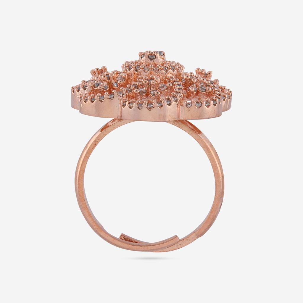 White Gold - Plated Party Wear Zircon Finger Ring - 462366 : 461953