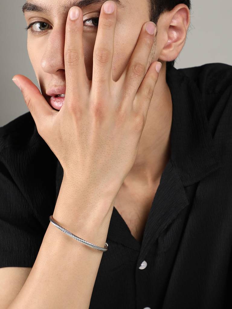Men'S The Orb Cuff Bracelet - Metallic Silver : FABR1269