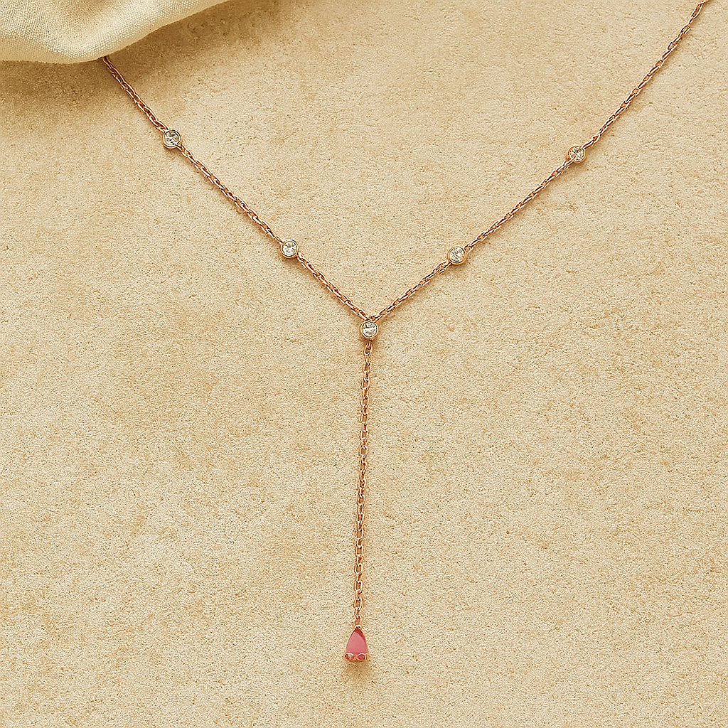 Ruby Duet Lariat Necklace : PEN_RUBYDU_S_3122