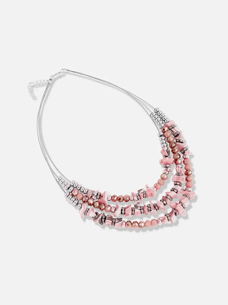Silver Plated Designer Stone Casual Necklace And Earring Set For Women : SOHNCK3238