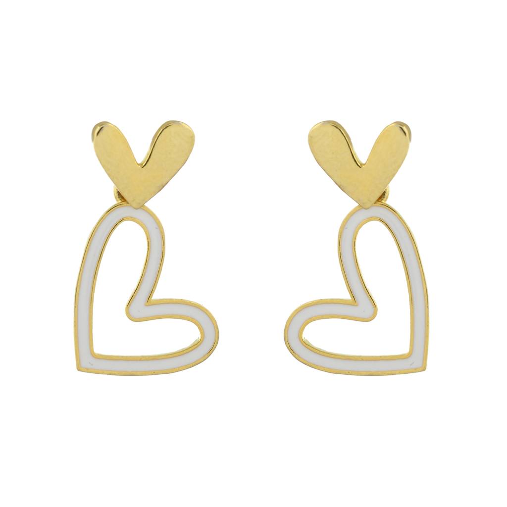 Trendy Love Drops Heart Earrings : 8905124542141