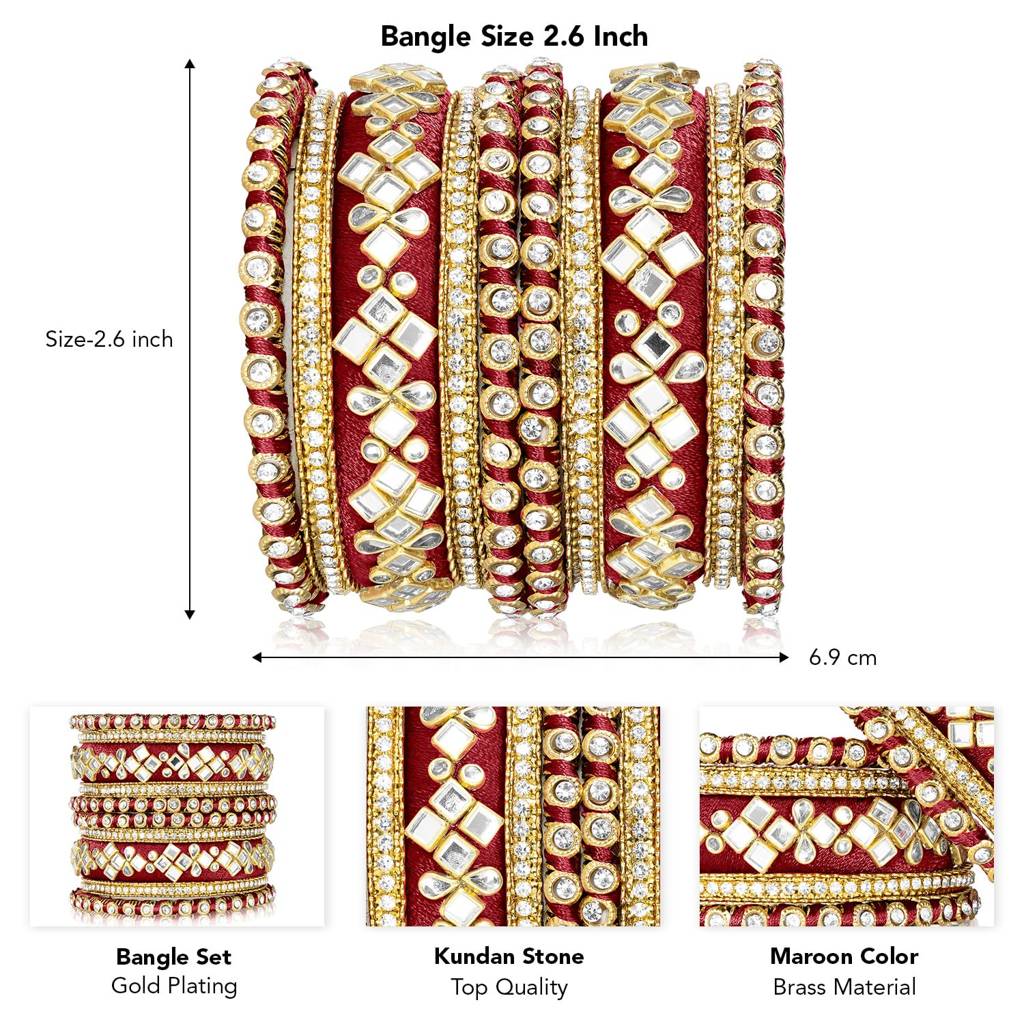 Studded Traditional Chuda Bangle Set For Women : PF51B105MW