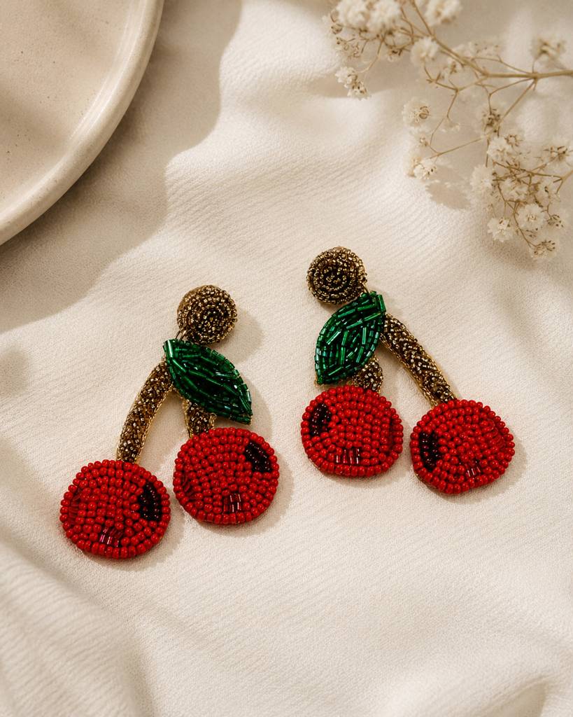 Cherry Berry Handmade Bead Earring : ERS002