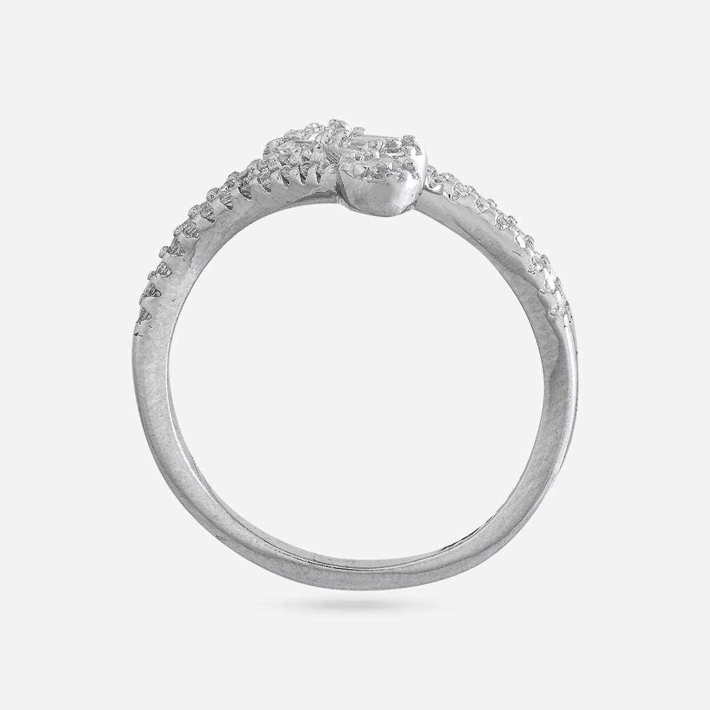 White Rodium Plated - Office Wear Silver Finger Ring - 465887 : 465887