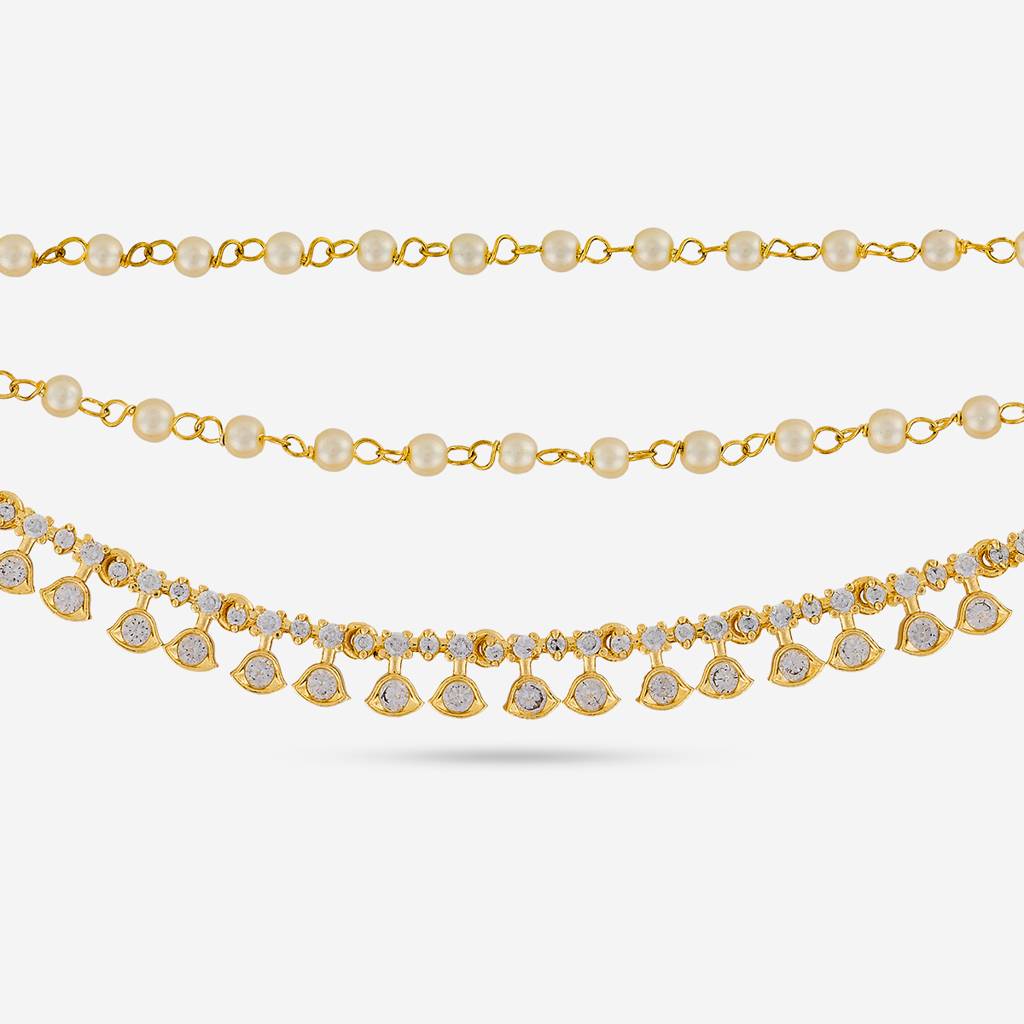 Kushal'S Fashion Jewellerywhite Gold - Plated Bridesmaid Zircon Matil - 463141 : 463141