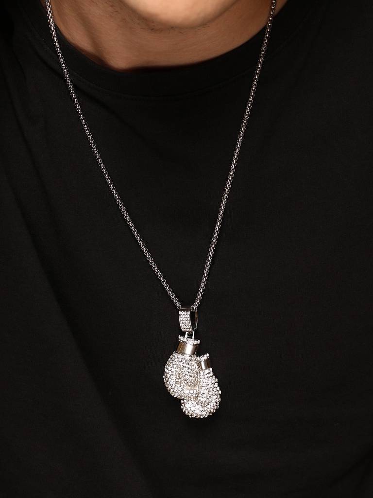 Men'S The Boxing Glove Pendant Necklace - Metallic Silver : FAPD1104