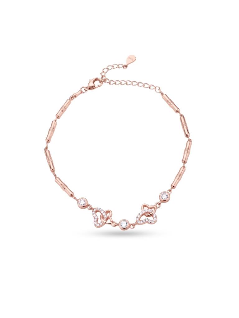 925 Silver Butterfly Crystal Bracelet For Women : BR-68