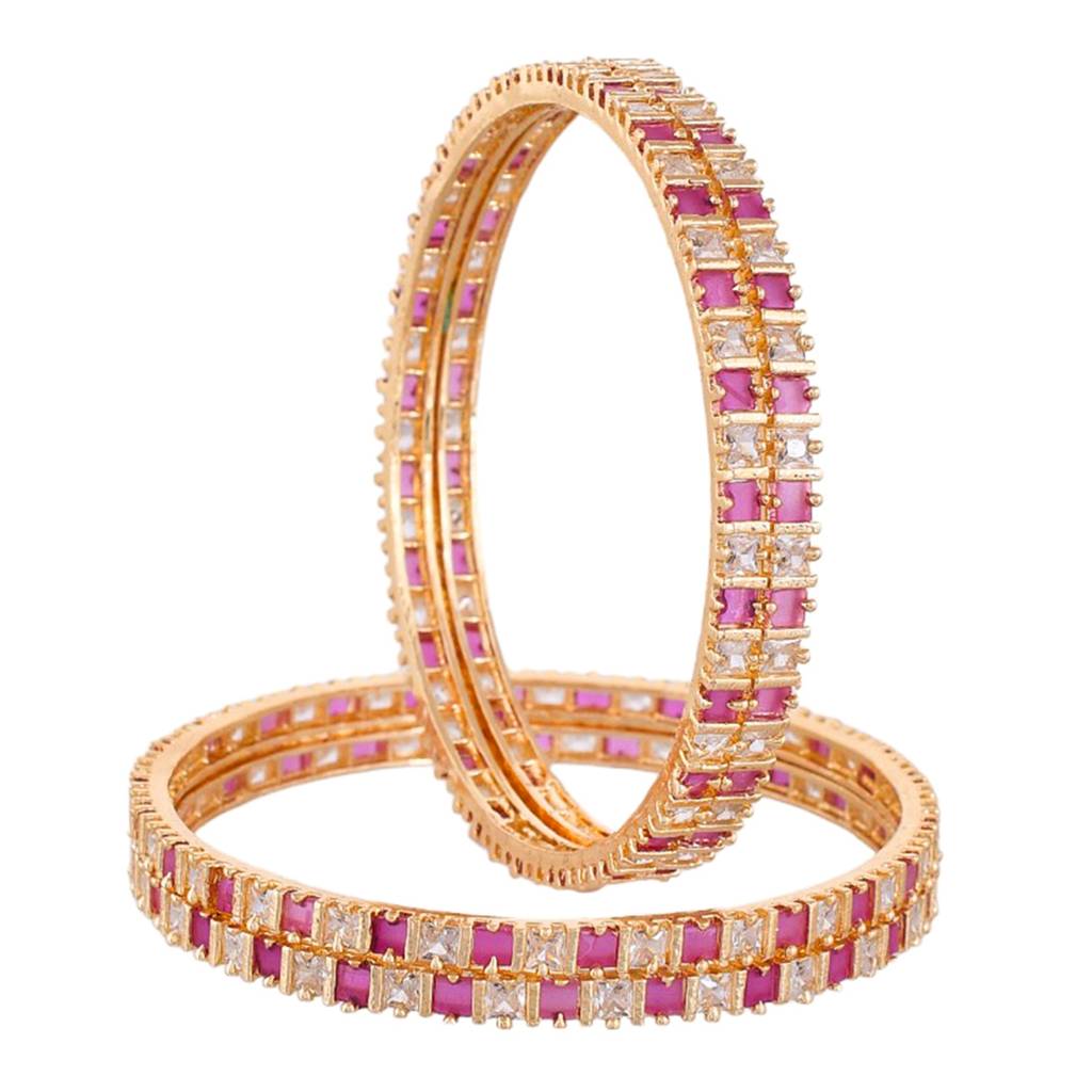 Sparkling Elegance Square Cut Cz Bangle Bracelets : 8905124523058