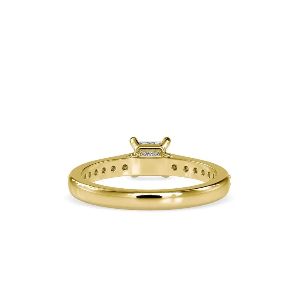 Royal Pave Princess Cut Solitaire Ring : 14kRoseZNR55F10
