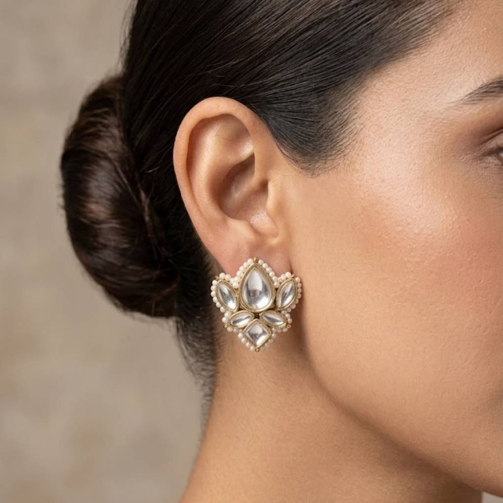 Lotus Bloom Kundan Studs : ACE327