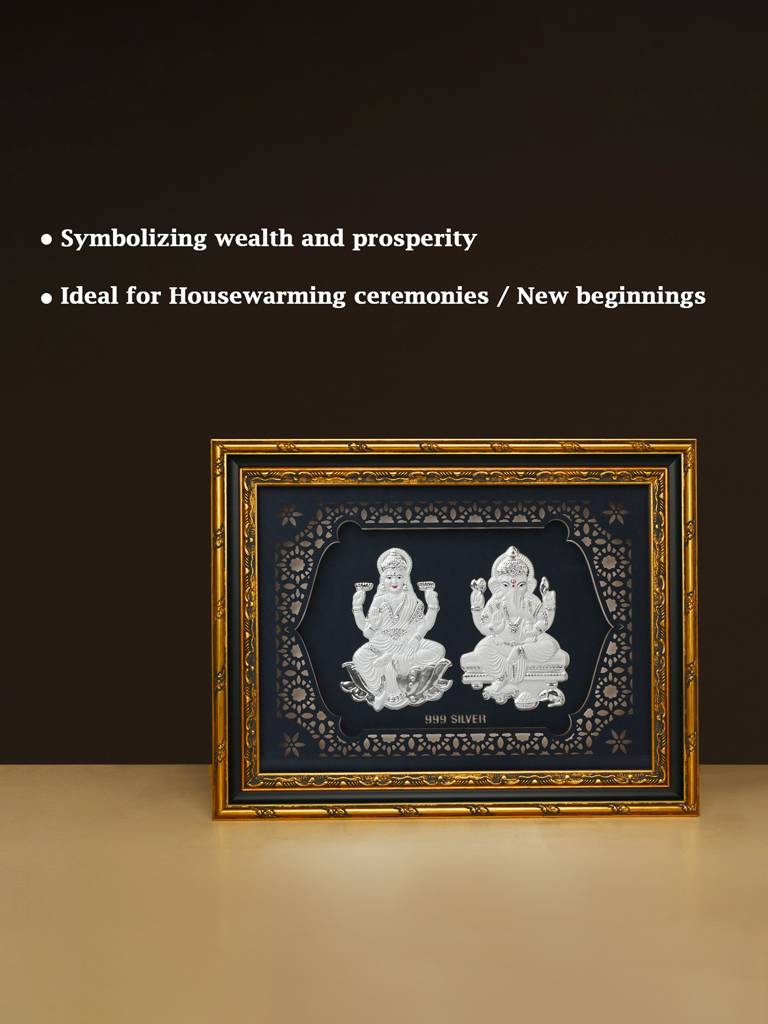 Pure 999 Silver Lakshmi Ganesh Frame : COGFT338