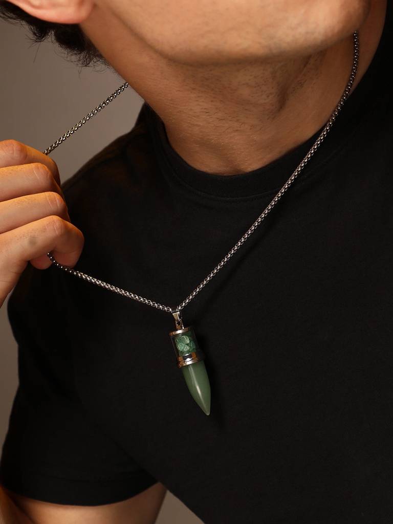Men'S The Crystal Pendant Necklace - Jade Green : FAPD1105