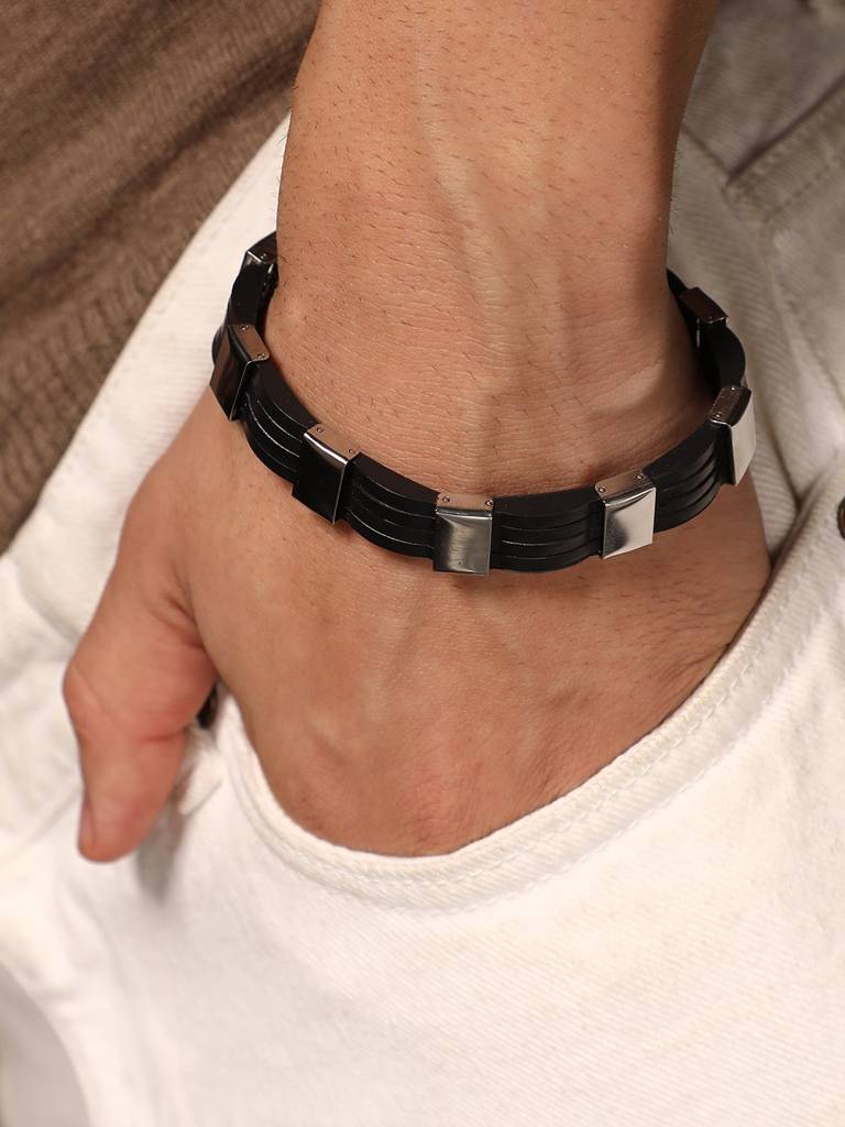 Men'S The Block Tennis Bracelet -  Black : FABR1112