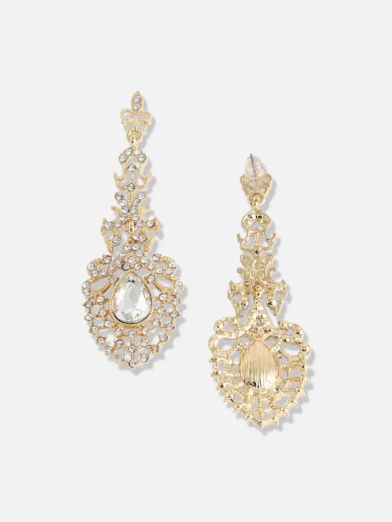 Marianna-Gold Plated Designer Stone Party Drop Earring For Women : SOHEAR3305