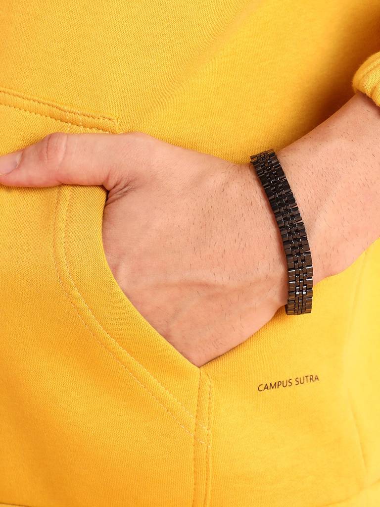 Men'S The H-Link Tennis Bracelet - Onyx Black : FABR1111