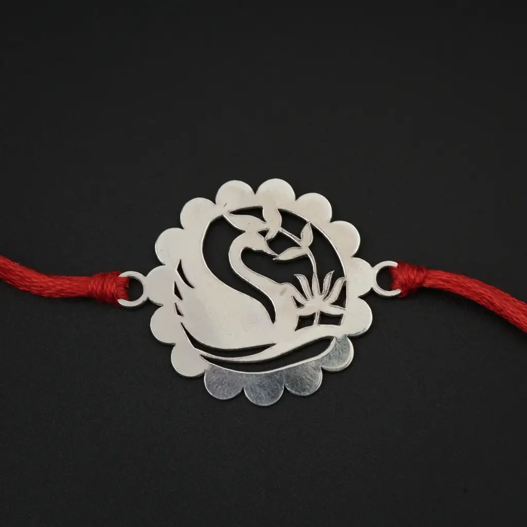 Silver Laser Cut Rakhi : 37879959