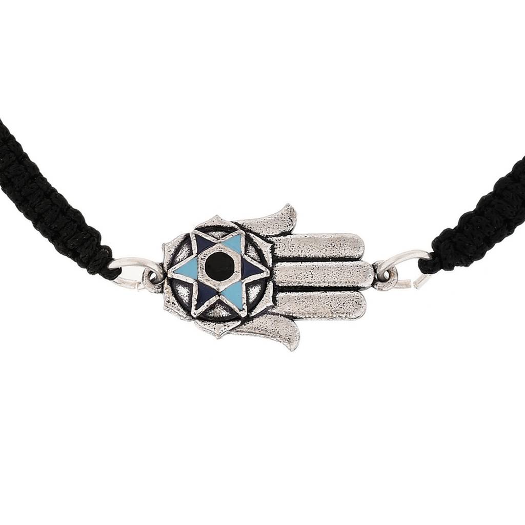 Evil Eye Black Hamsa Design Bracelet : 8905124479423