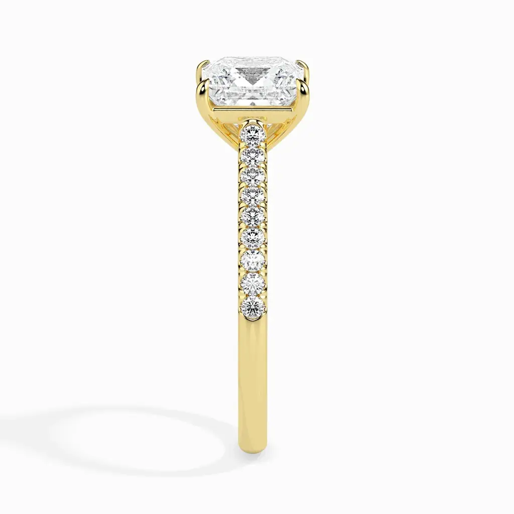 1 Carat Princess Solitaire Ring In Diamond Band : 09kWhiteZNR103F10