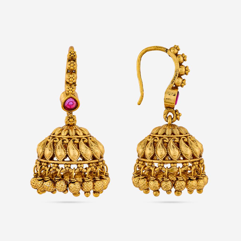 Ruby Gold - Plated Festive Antique Earring - 460576 : 460576