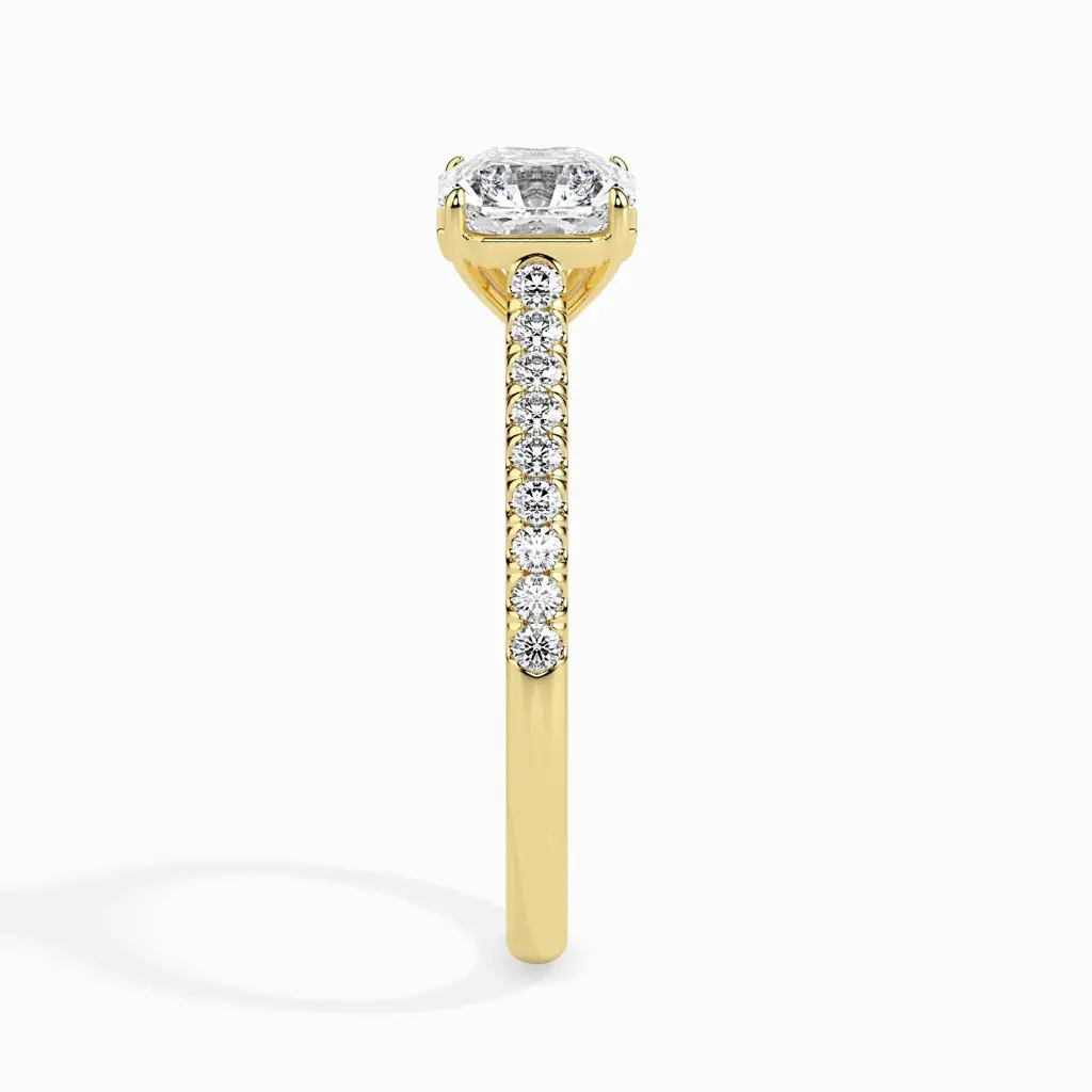 1 Carat Asscher Solitaire Ring In Diamond Band : 09kWhiteZNR114F10