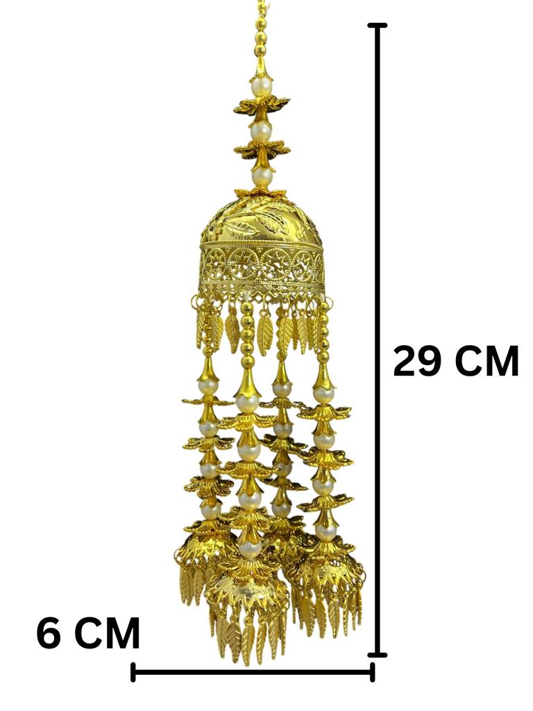 Traditional Indian Golden Kaleera Bridal Ornament – Handcrafted Wedding Decoration With Pearls & Floral Detailin : 2512-260-et