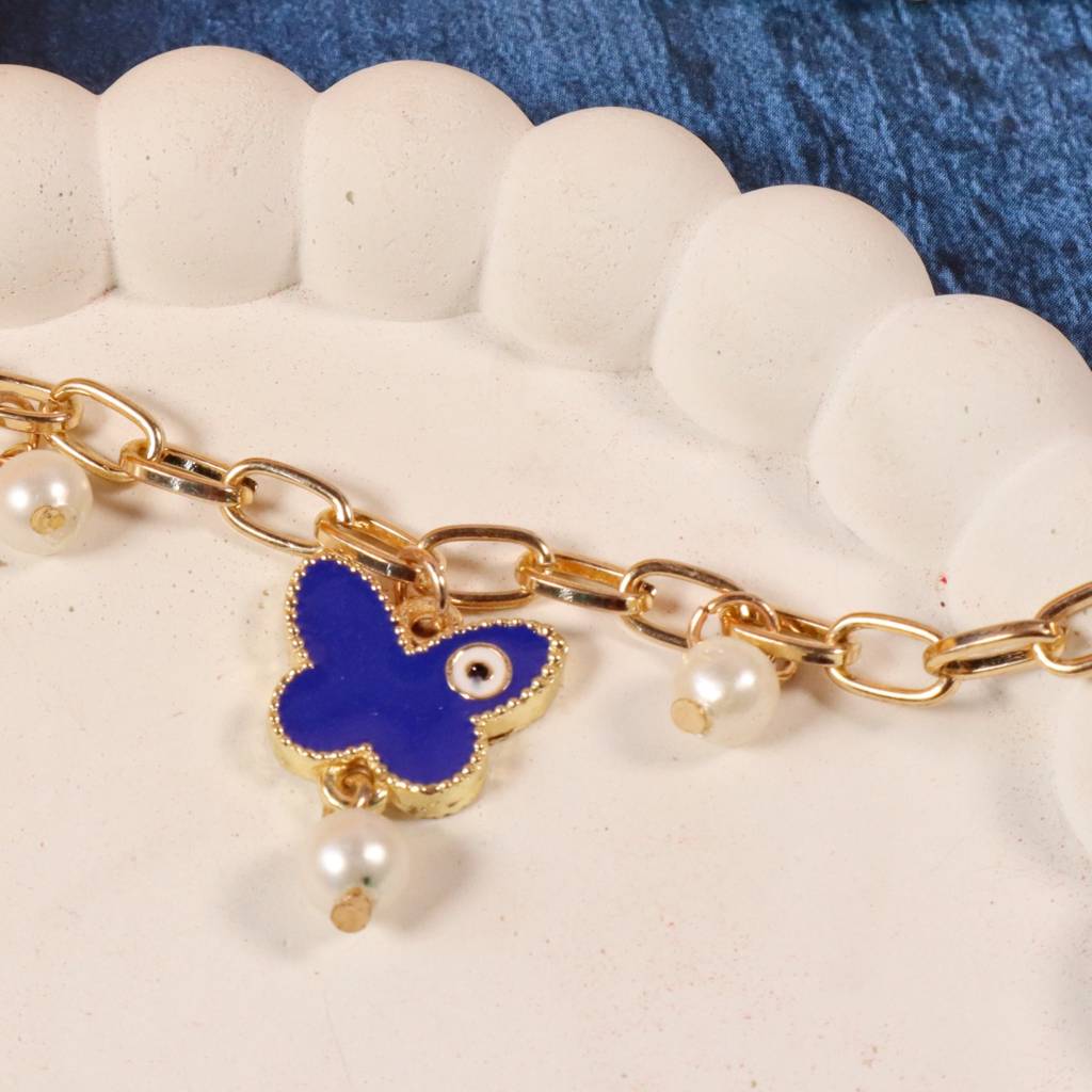 Butterfly Painted Evil Eye Bracelet : BS11668