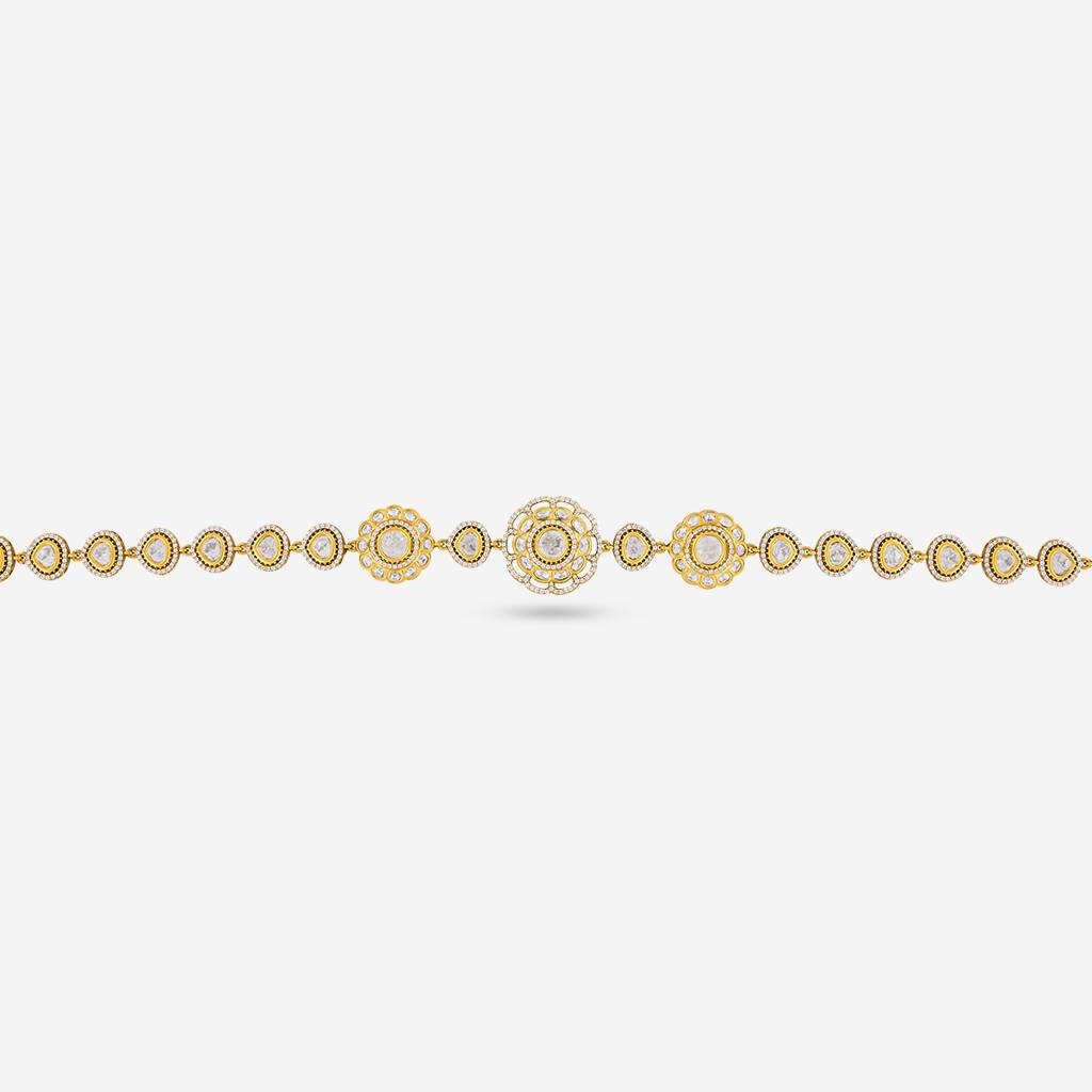 White Victorian - Plated Bridesmaid Kundan Belt - 457282 : 457282