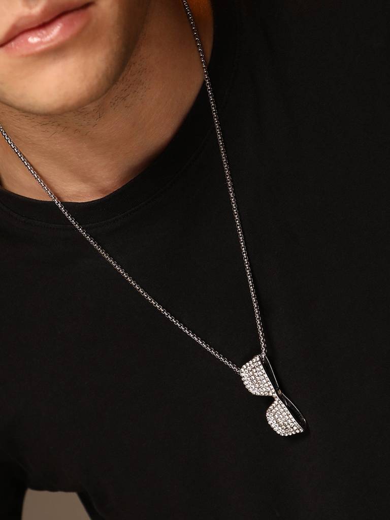 Men'S The Sunglass Pendant Necklace - Metallic Silver : FAPD1123