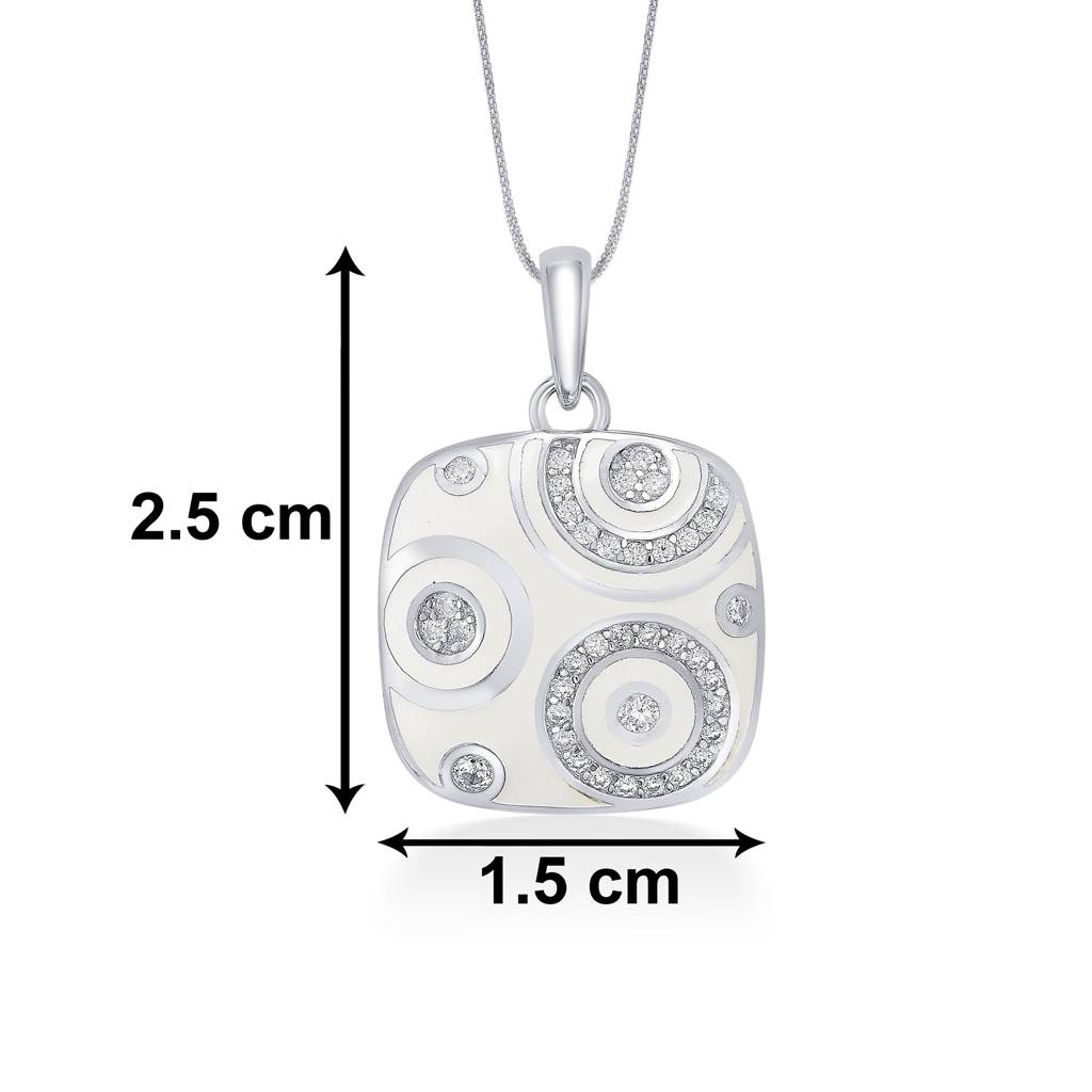 Pearly Enamel 925 Sterling Silver Pendant(Without Chain) : NPWW00200030